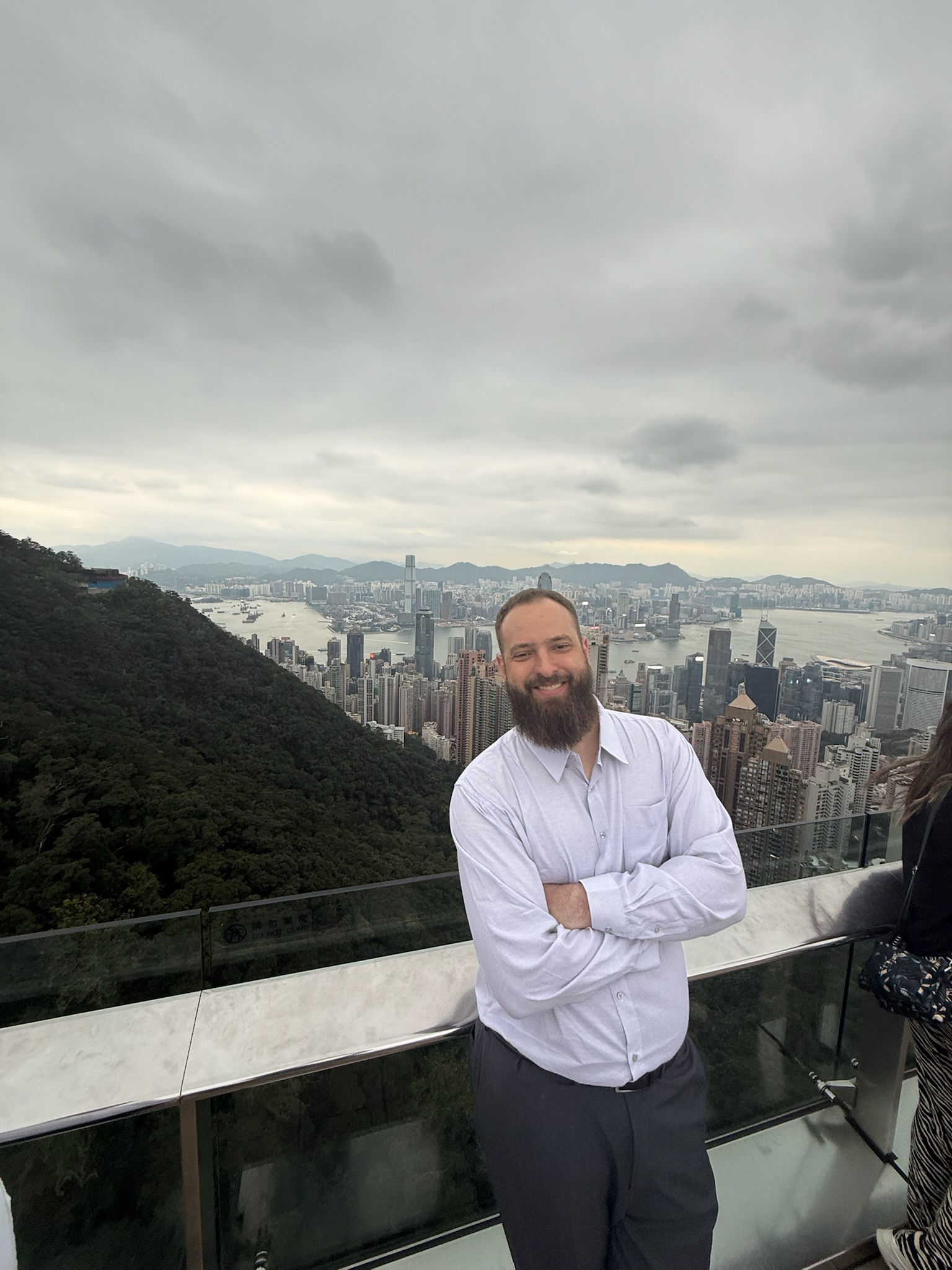 Vista noturna de Hong Kong do Sky Terrace