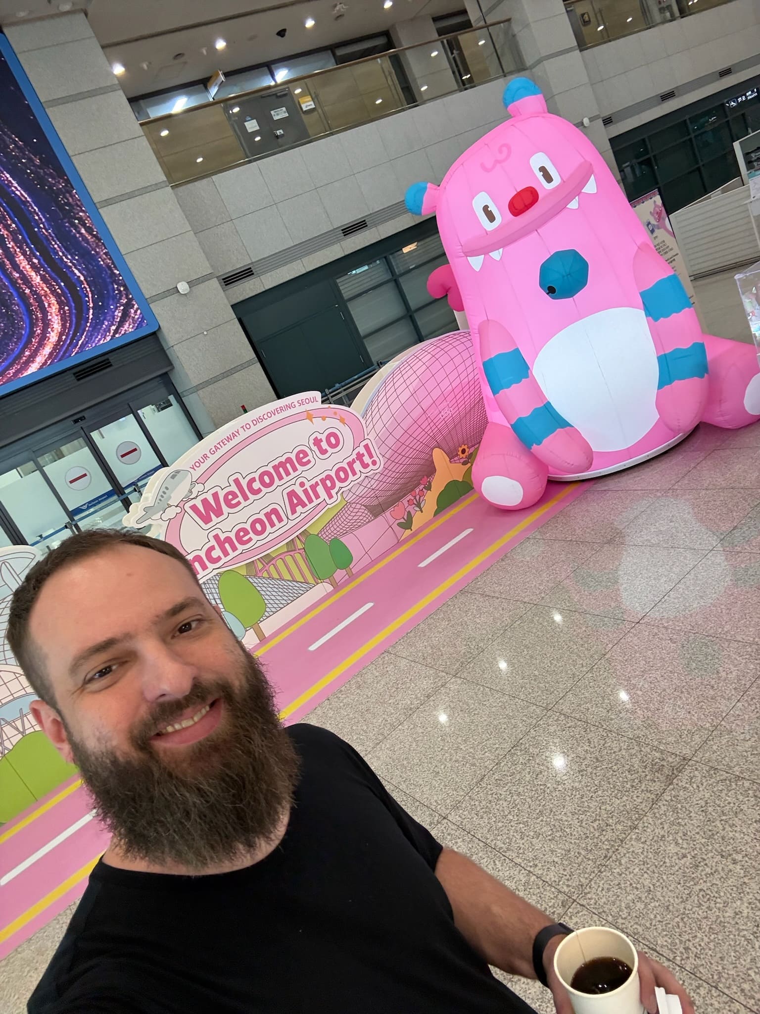 Vista aérea na chegada a Incheon, Coreia do Sul